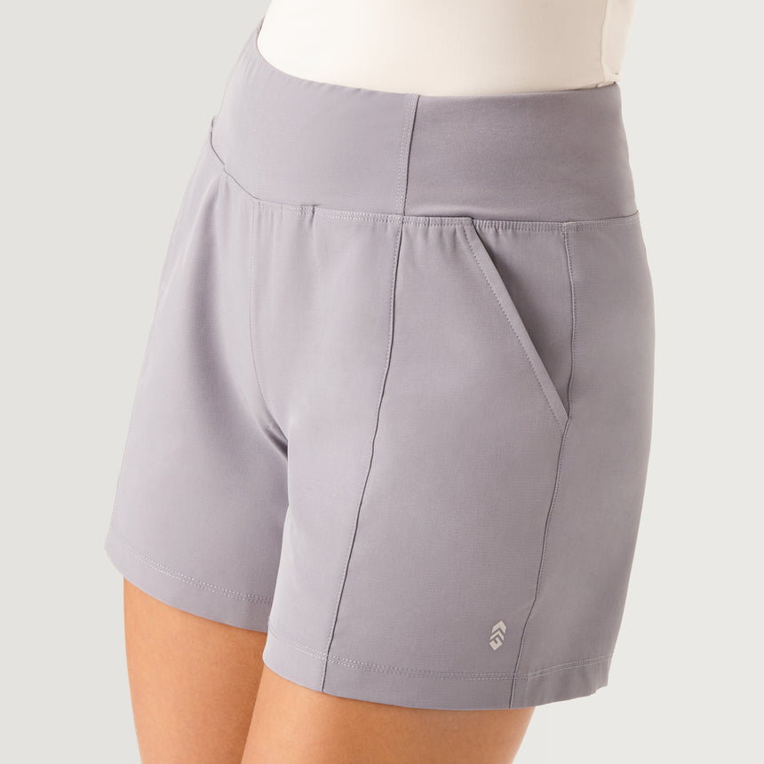 [Model is 5’9” wearing a size Small.]  Women's Free 2 Explore Hybrid Short - Grey #color_grey