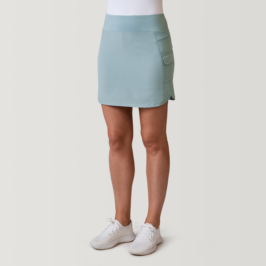 [Model is 5’9” wearing a size Small.]  Women's Free 2 Explore Hybrid Skort - Moss - S #color_moss