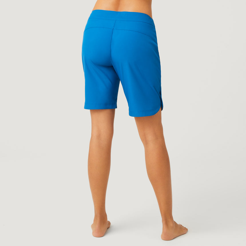 [Model is 5’9” wearing a size Small.] Women's Bermuda Board Short II - Carribean Blue #color_caribbean-blue
