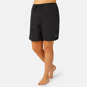 [Model is 5’10” wearing a size 1X.] Free Country Women's Plus Size Bermuda Board Short II - - #color_black