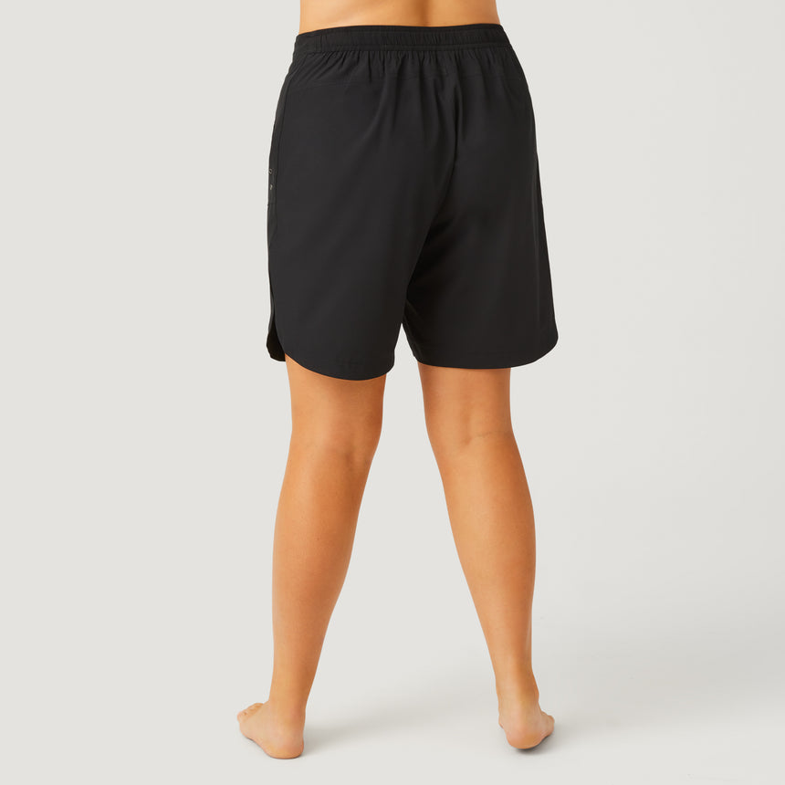 [Model is 5’10” wearing a size 1X] Free Country Women's Plus Size Bermuda Board Short II - - #color_black