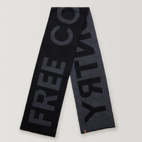 Men's Intarsia Logo Scarf - Black & Grey #color_black-grey