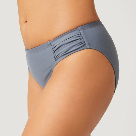 Women's Side Ruched Bikini Bottom - Cloud Grey #color_cloud-grey