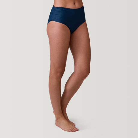 Women's High-Waisted Bikini Bottom - Navy #color_navy