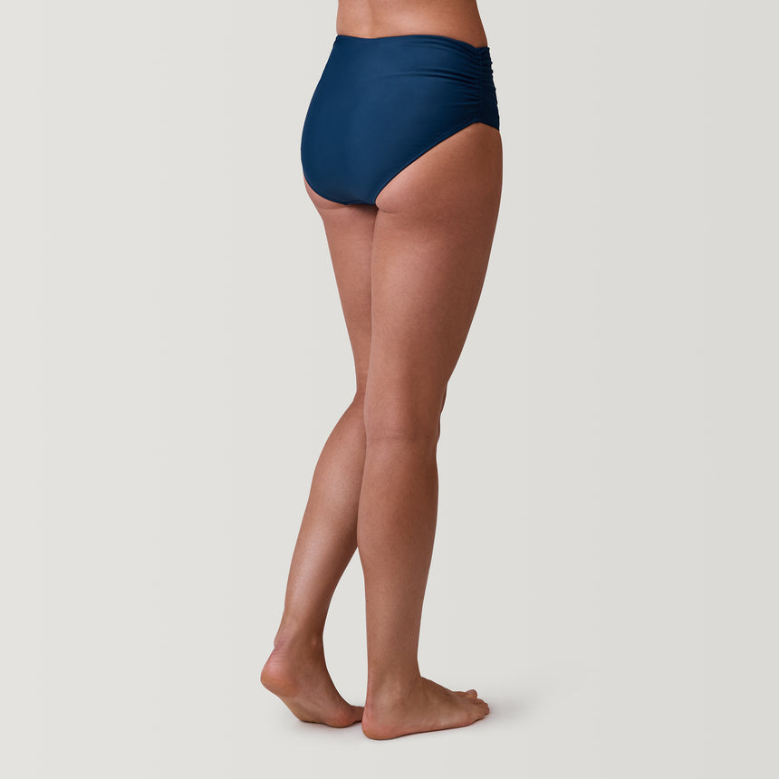 Women's High-Waisted Bikini Bottom - Navy #color_navy