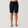 [Model is 5’9” wearing a size Small.]  Free Country Women's Bermuda Board Short II - Black - S#color_black