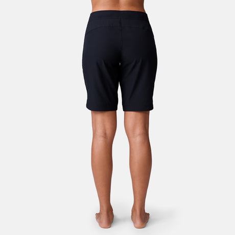 [Model is 5’9” wearing a size Small.]  Free Country Women's Bermuda Board Short II - Black - S#color_black