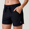 [Model is 5’9” wearing a size Small.] Women's 5" Bermuda Board Short - Black - S #color_black