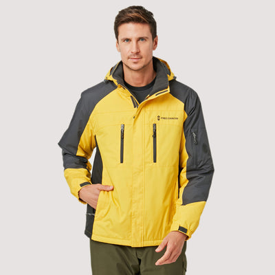 Free Country Men's Crest Rip Stop Jacket - Slicker Yellow - S#color_slicker-yellow