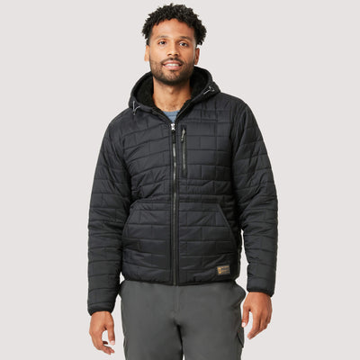 Free Country Men's FreeCycle® Brick Puffer+ Jacket - Black - S#color_black