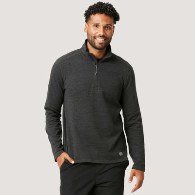 Free Country Men's Heritage Knit 1/4 Zip Mock - Onyx - S#color_onyx