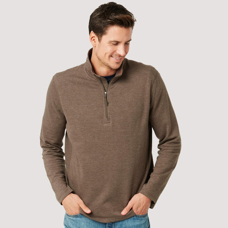 Free Country Men's Heritage Knit 1/4 Zip Mock - Rich Earth - S#color_rich-earth