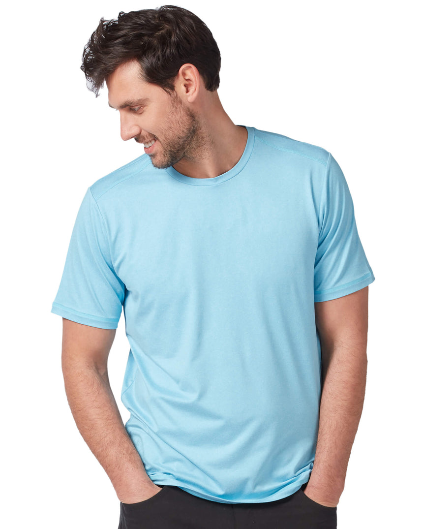 Free Country Men's Microtech Chill Cooling Crew Tee - Blue Beach - S#color_blue-beach