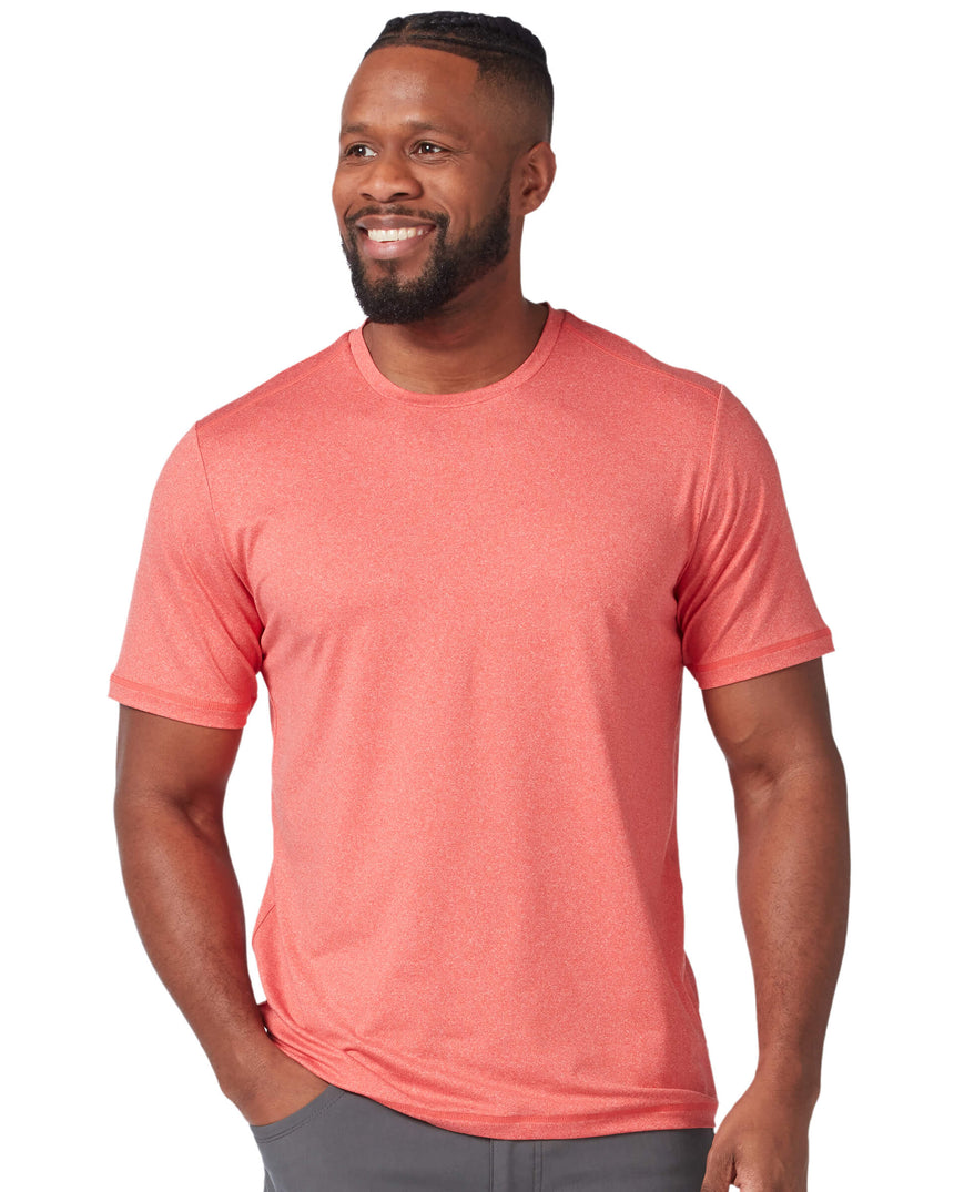 Free Country Men's Microtech Chill Cooling Crew Tee - Red Tomato - S#color_red-tomato