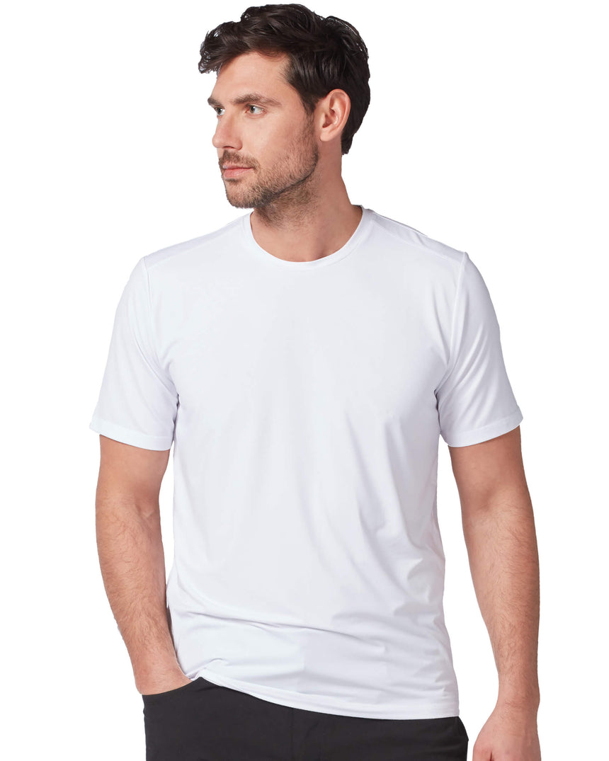 Free Country Men's Microtech Chill Cooling Crew Tee - White - S#color_white