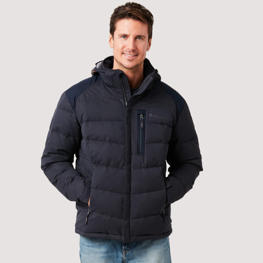 Free Country Men's Ottoman Mid Weight Parka Jacket - Navy - S#color_navy