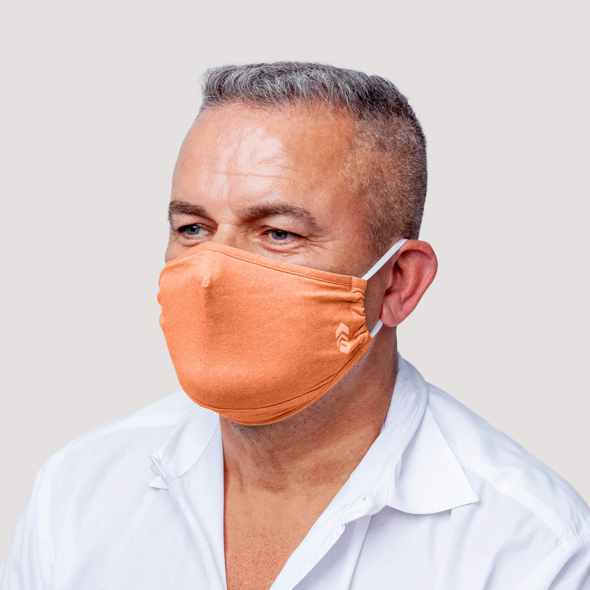Protective Microtech Cool Face Mask w/ Filter Pocket - 2PC Set - Grey-Orange Parrot #color_grey-orange-parrot