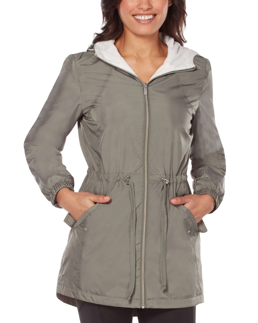 Free Country Women's Composure Long Windshear Jacket - Sage City - S#color_sage-city