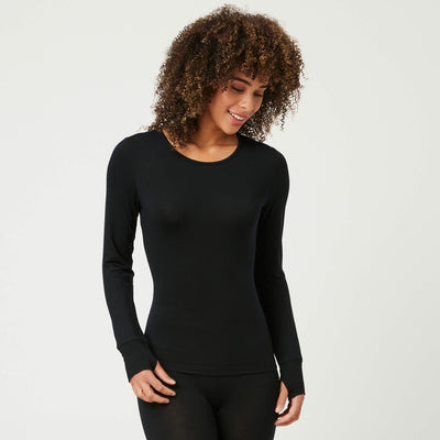 Free Country Women's Microtech Heat Base Layer Top 2-Pack - Black - S#color_black