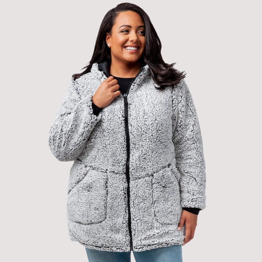 Free Country Women's Plus Size Chalet Cire Reversible Jacket -  - #color_black