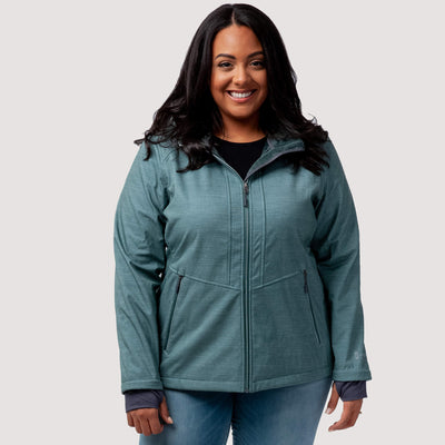 Free Country Women's Plus Size Freeform II Super Softshell® Jacket - Olive - 1X#color_olive