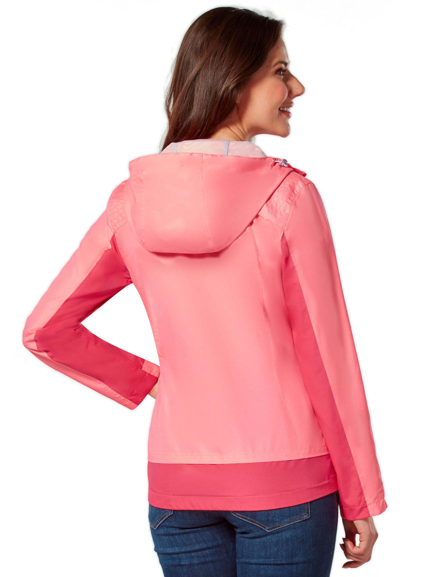 Free Country Women's Plus Size Sunswept Athletx Windbreaker Jacket -  - #color_peach-punch