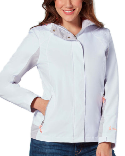 Free Country Women's Plus Size Sunswept Athletx Windbreaker Jacket - White - 1X#color_white